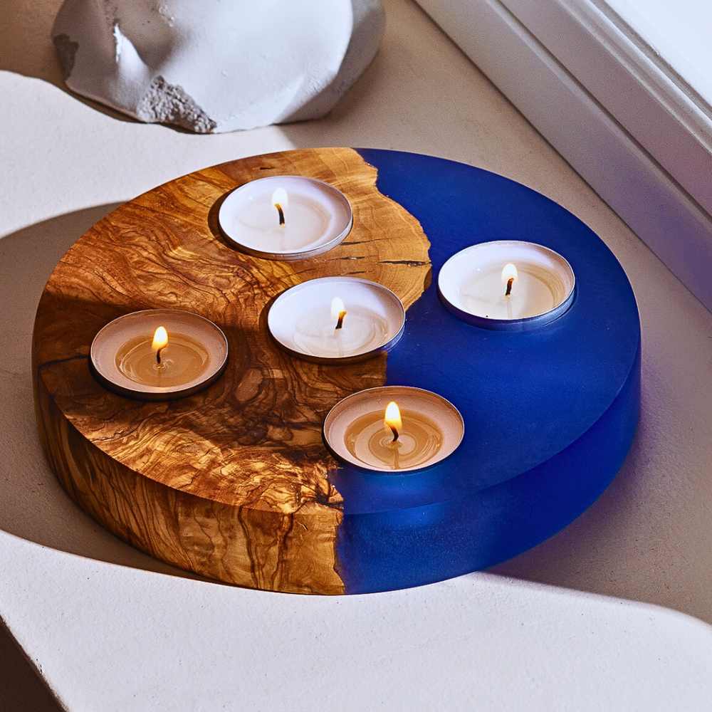 Handmade Epoxy Tea Light Holder