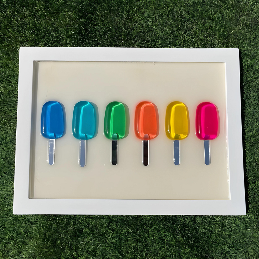 Resin Rainbow Popsicle Wall Art
