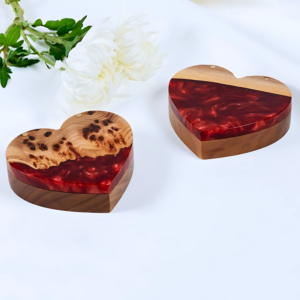 Twin Heart Epoxy Ring Box