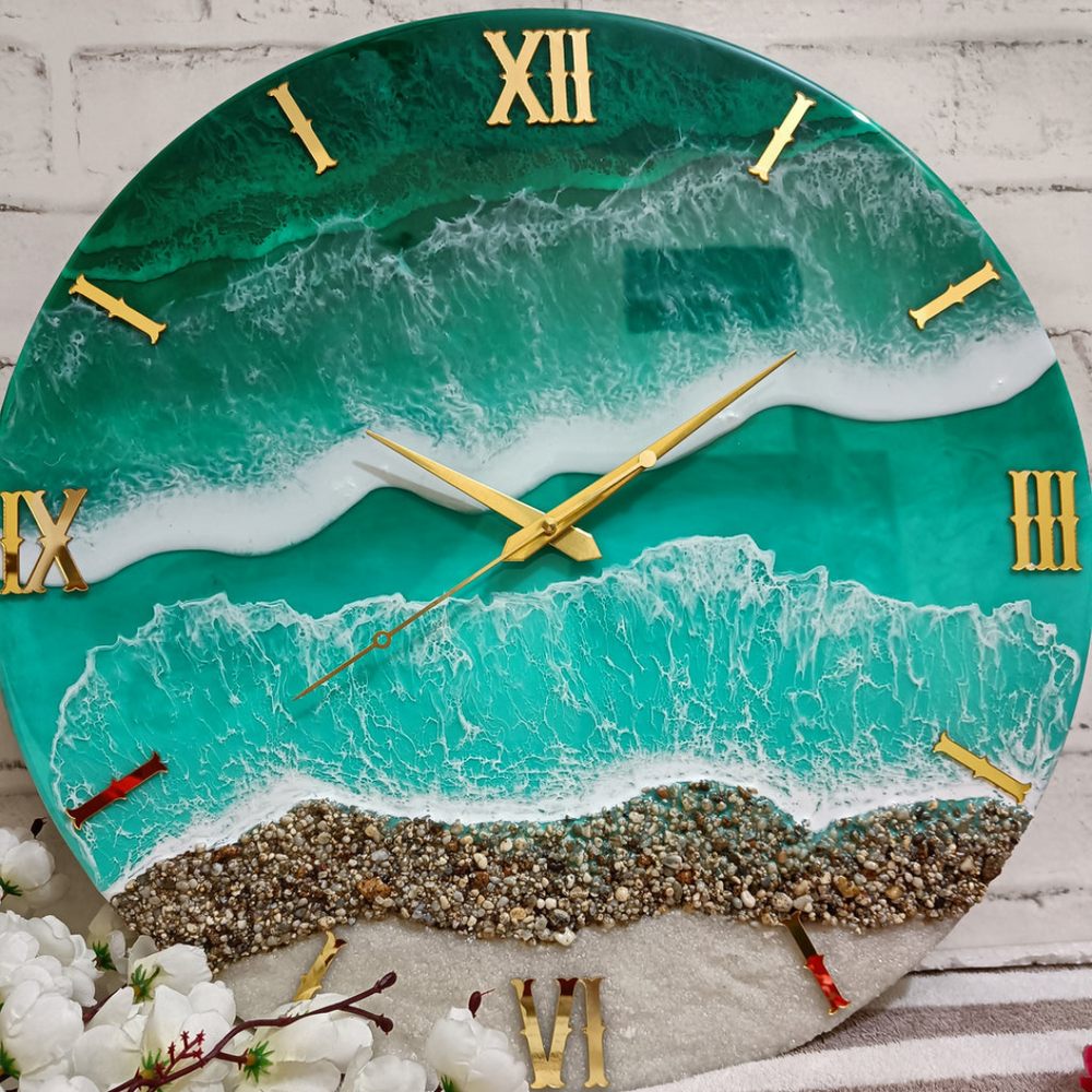 Shore line Epoxy Resin Clock