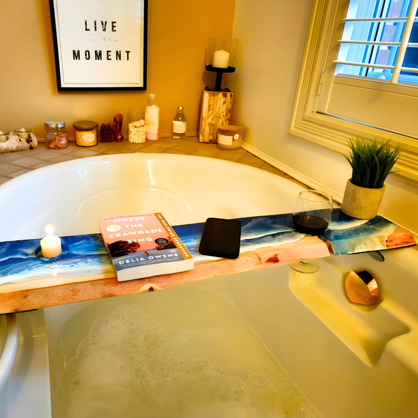 Beach Theme Epoxy Bathtub Tray