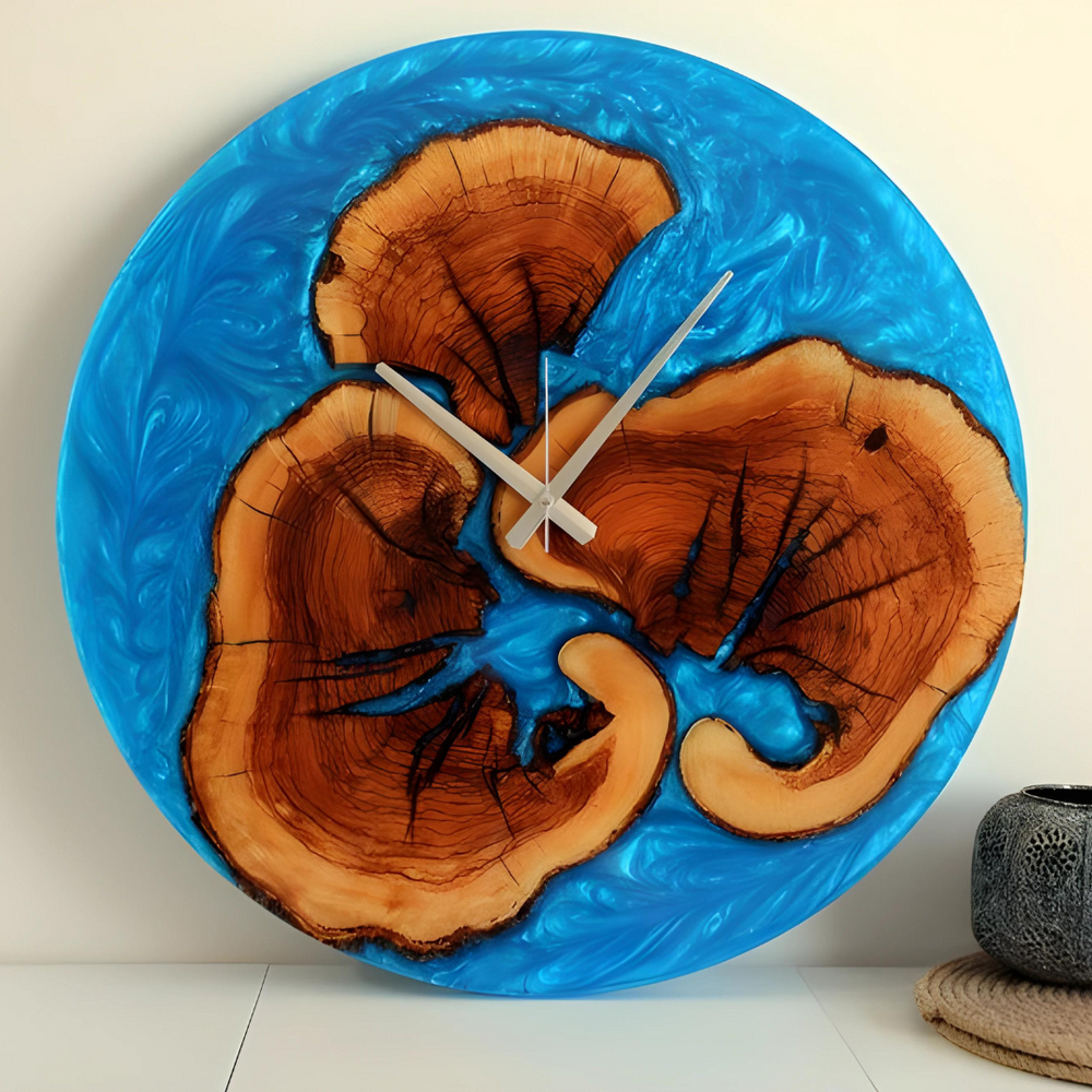 Blue Gem Resin Clock