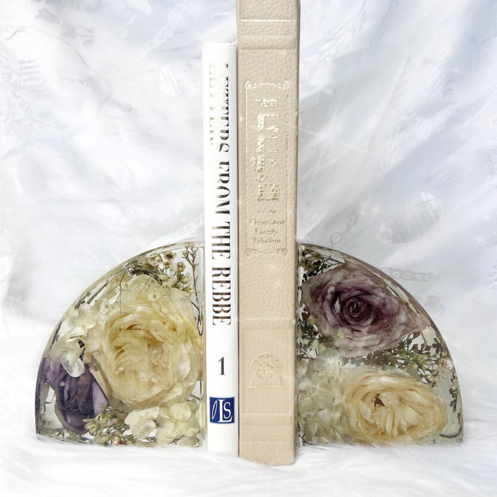 Wild Coast Flowers Epoxy Bookends