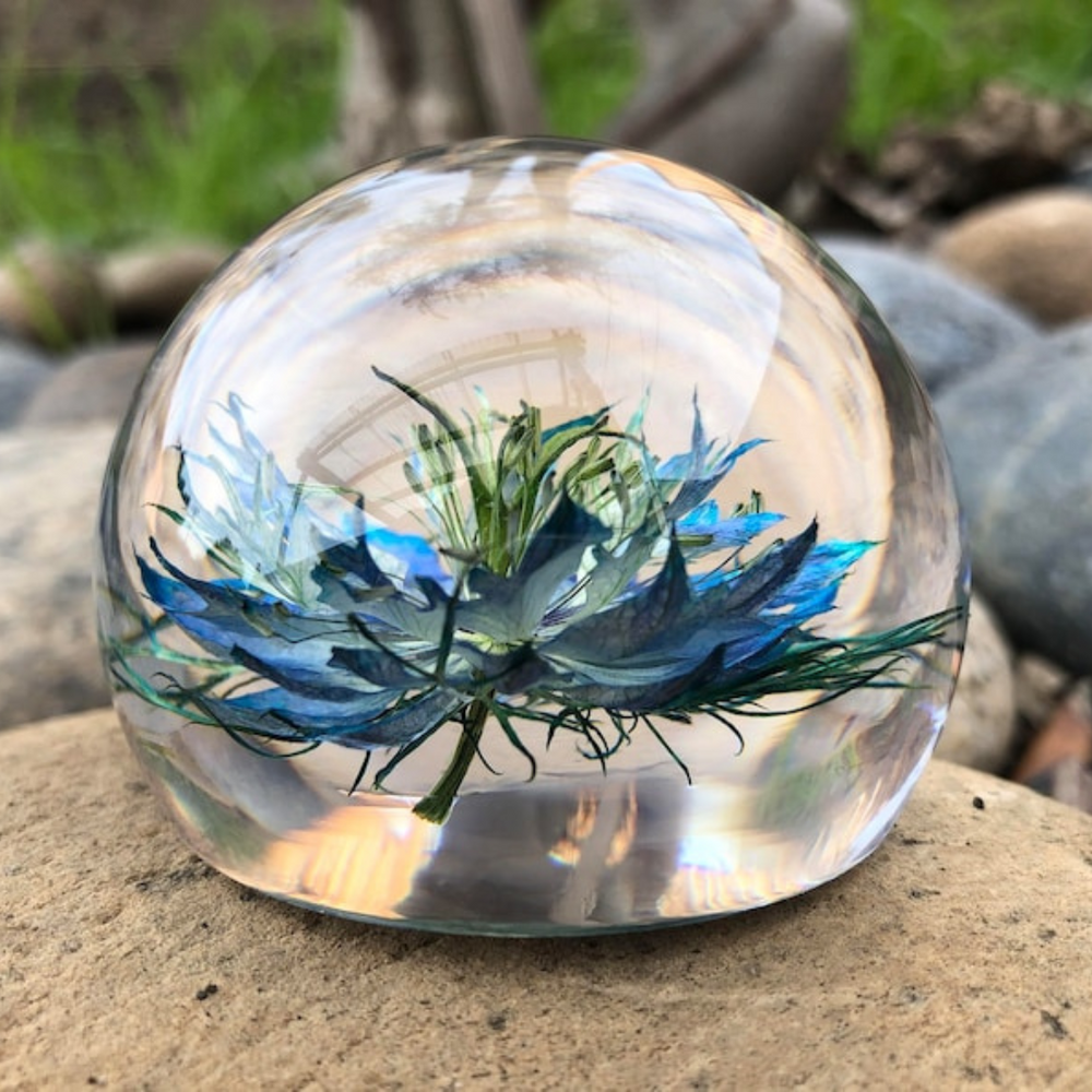 Nigella Flower Resin Paperweight