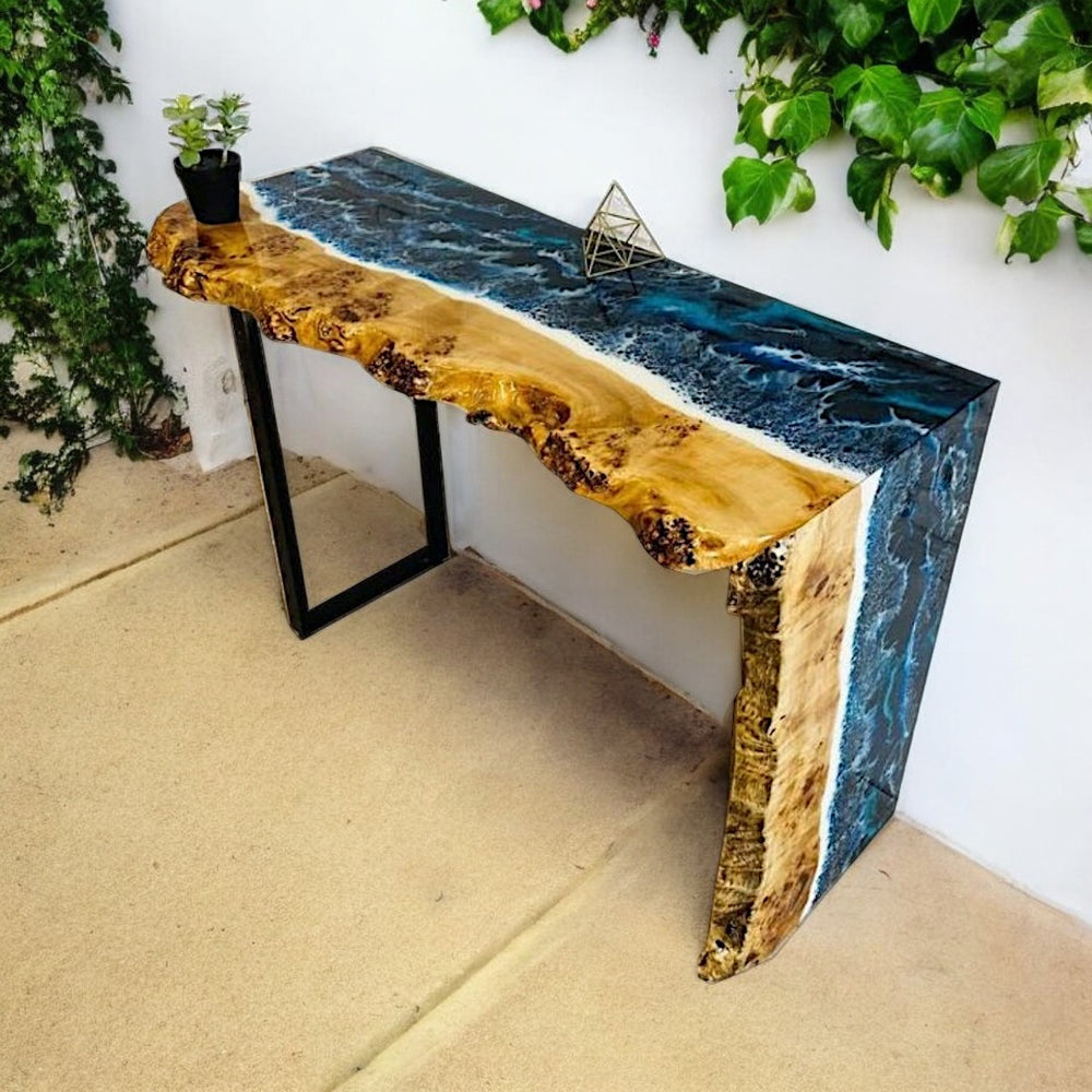 Ocean Effect Epoxy Console Table