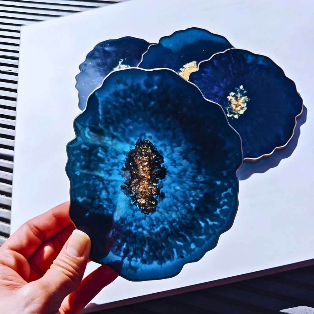 Royal Blue Epoxy Resin Coaster