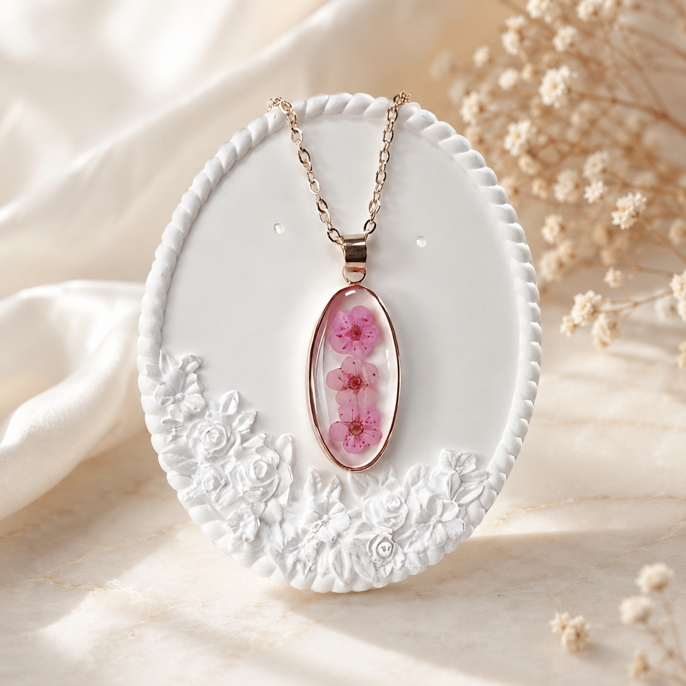 Forget Me Not Resin Flower Necklace