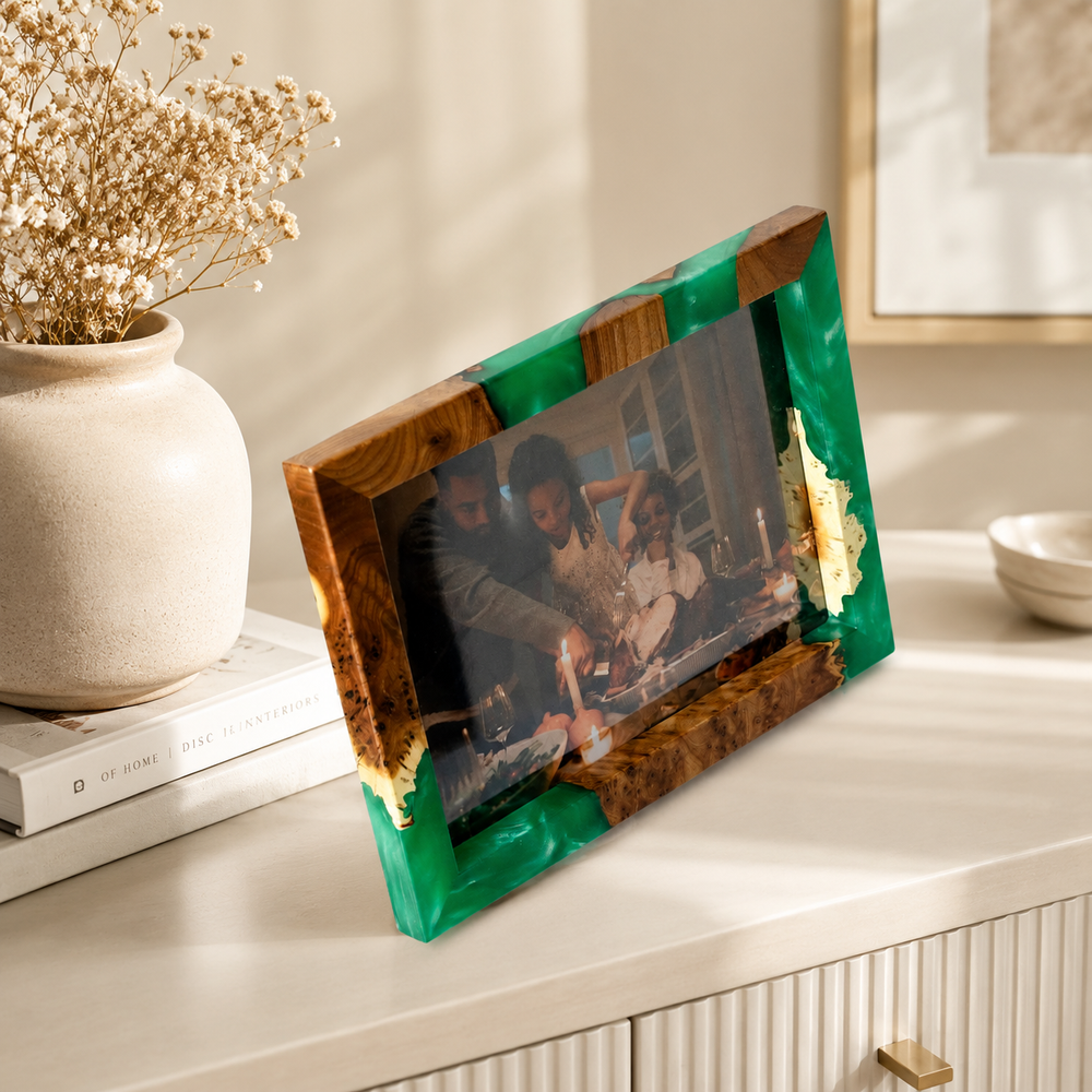 Wood&Resin Picture Frame TEMPO – Olive Green