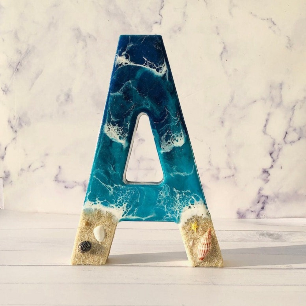 Epoxy Beach Theme Letter
