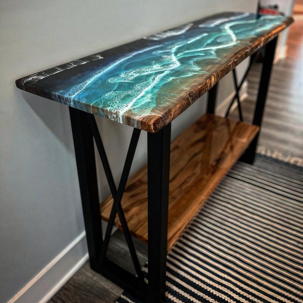 Epoxy Ocean Resin Console Table