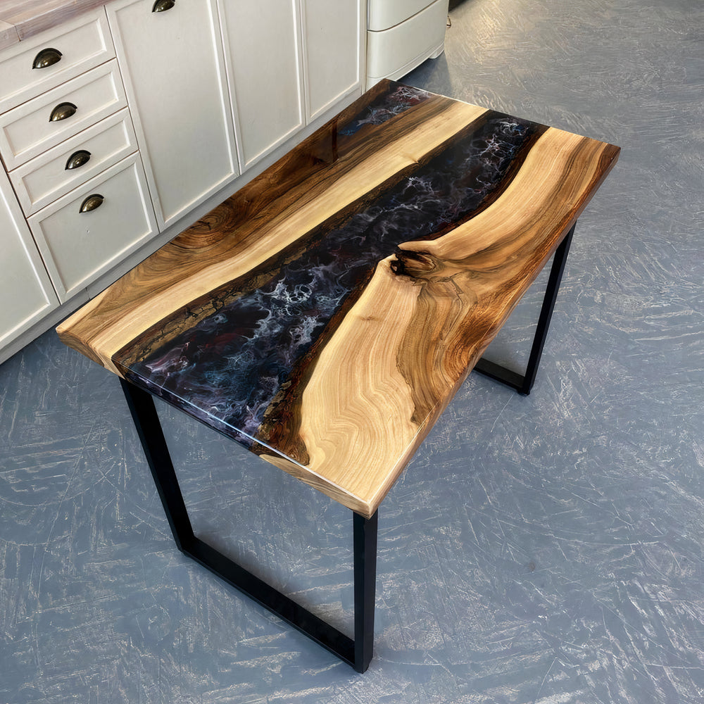 Live Edge River Resin Dining Table