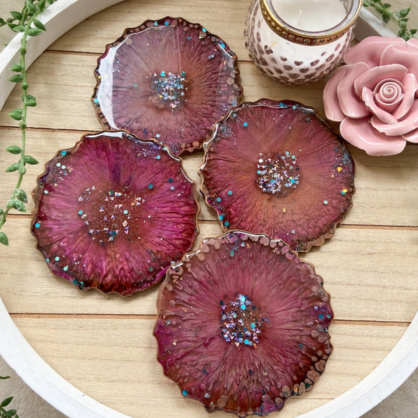 Fuchsia Resin Coaster