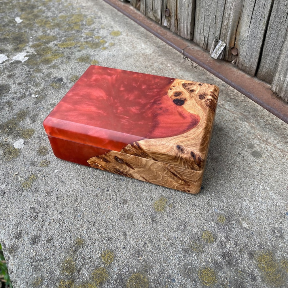 Red Epoxy Jewelry Organizer Box