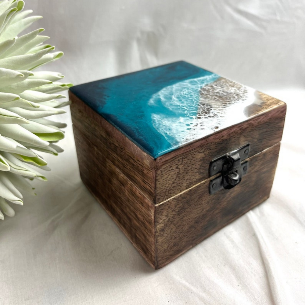 Ocean Wave Epoxy Jewelry Box