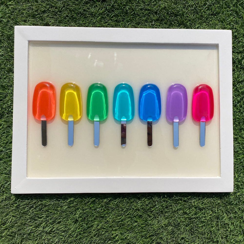 Epoxy Rainbow Popsicle Frame