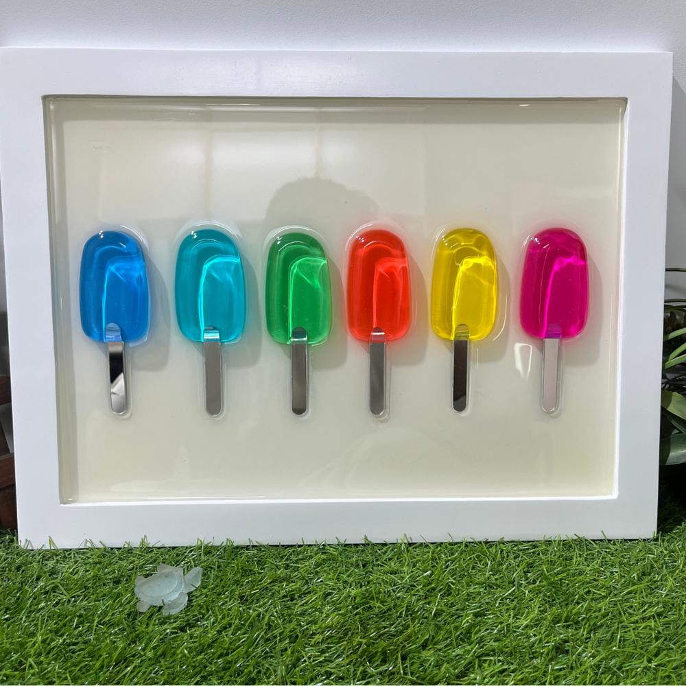 Rainbow Popsicle Resin Wall Art