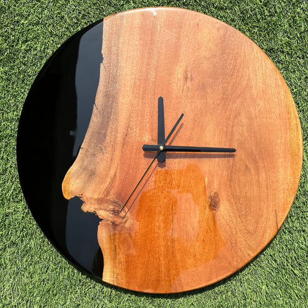 Black Epoxy Resin Wall Clock