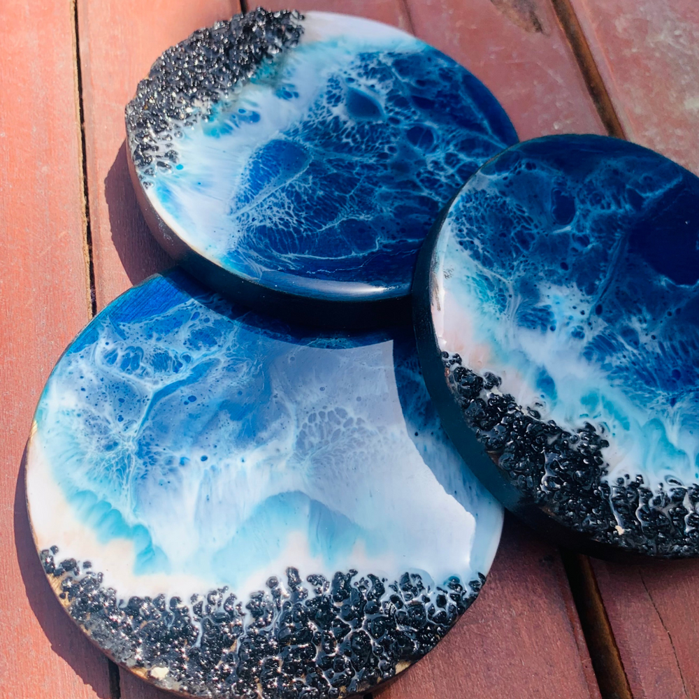 Beach Theme Epoxy Resin Coaster