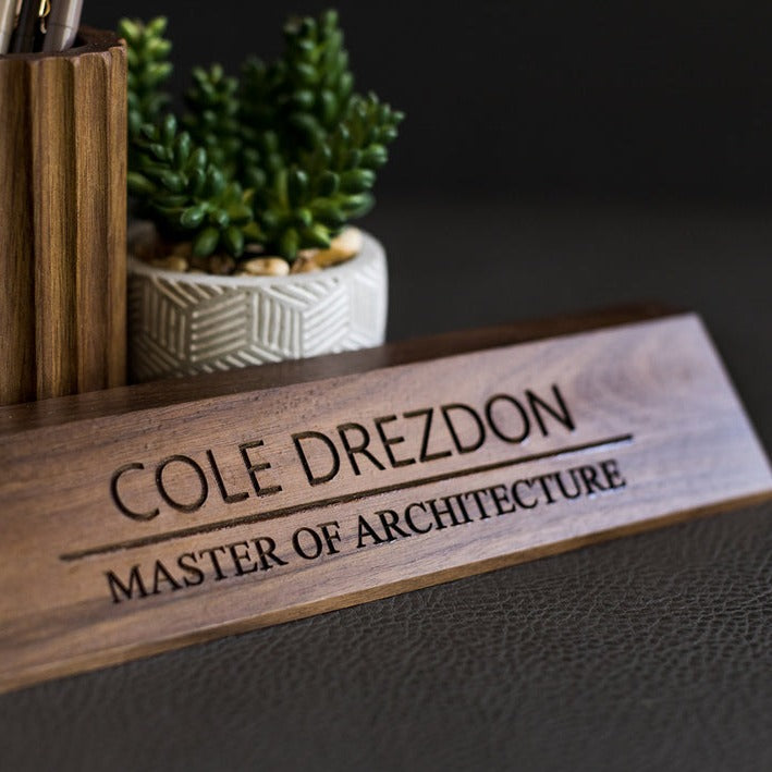Custom Wooden Desk Name Plate