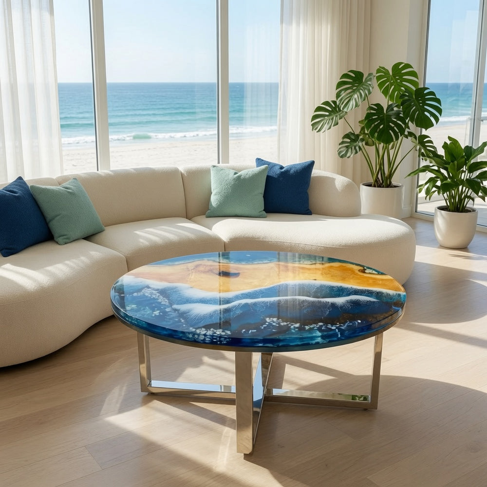 Beach Theme Epoxy Resin Tables