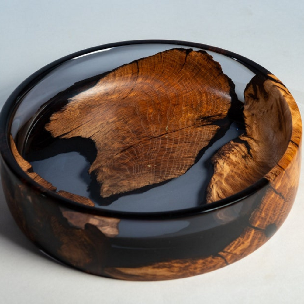Oak Wood Black Epoxy Bowls