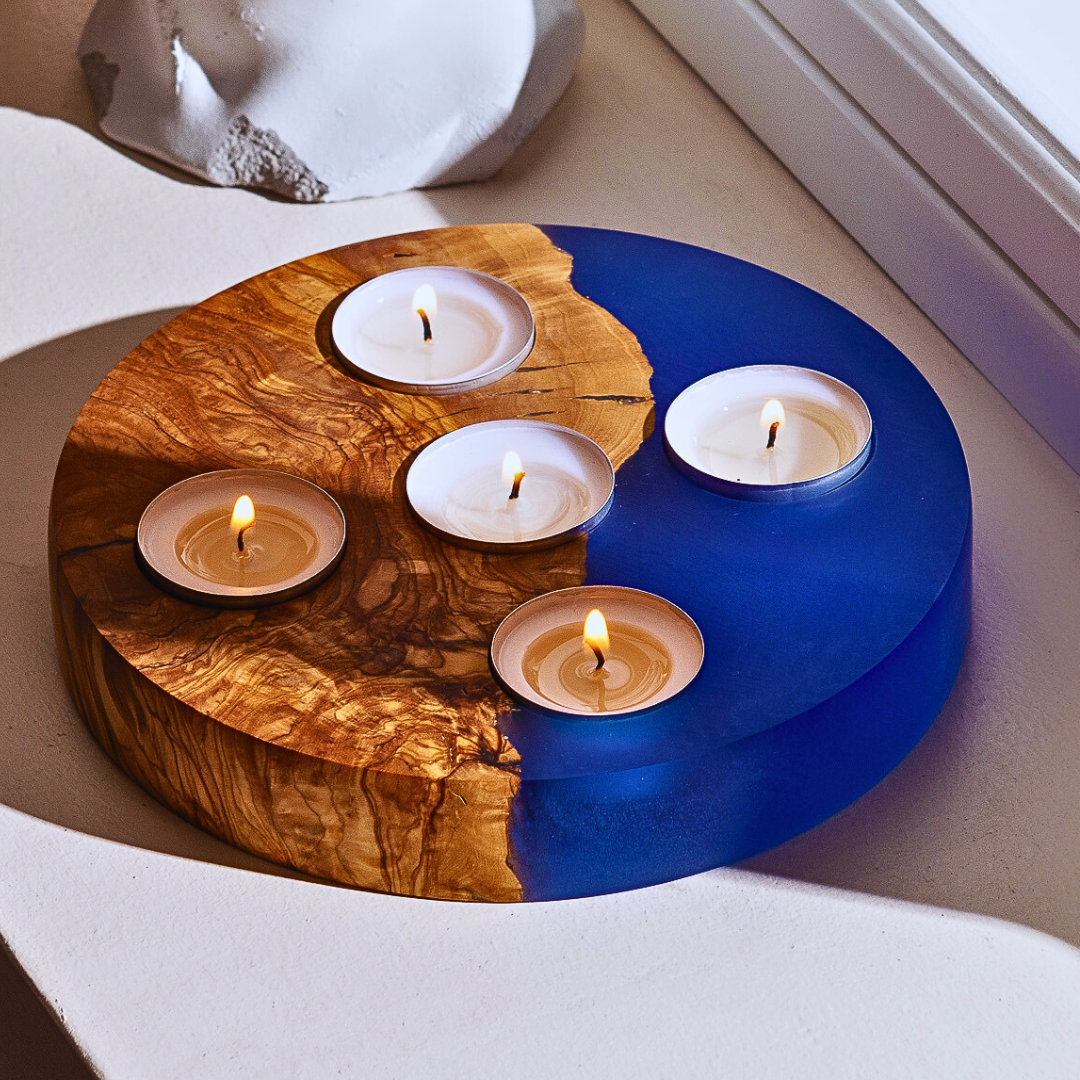 Handmade Epoxy Tea Light Holder