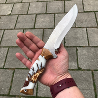 Milky Epoxy & Olive Wood Knife Handle thumbnail