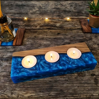 Blue Serenity Epoxy Candle Holder thumbnail