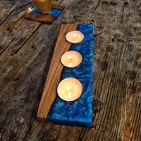 Blue Serenity Epoxy Candle Holder thumbnail