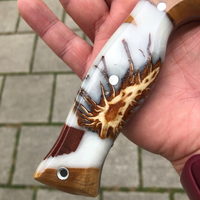 Milky Epoxy & Olive Wood Knife Handle thumbnail