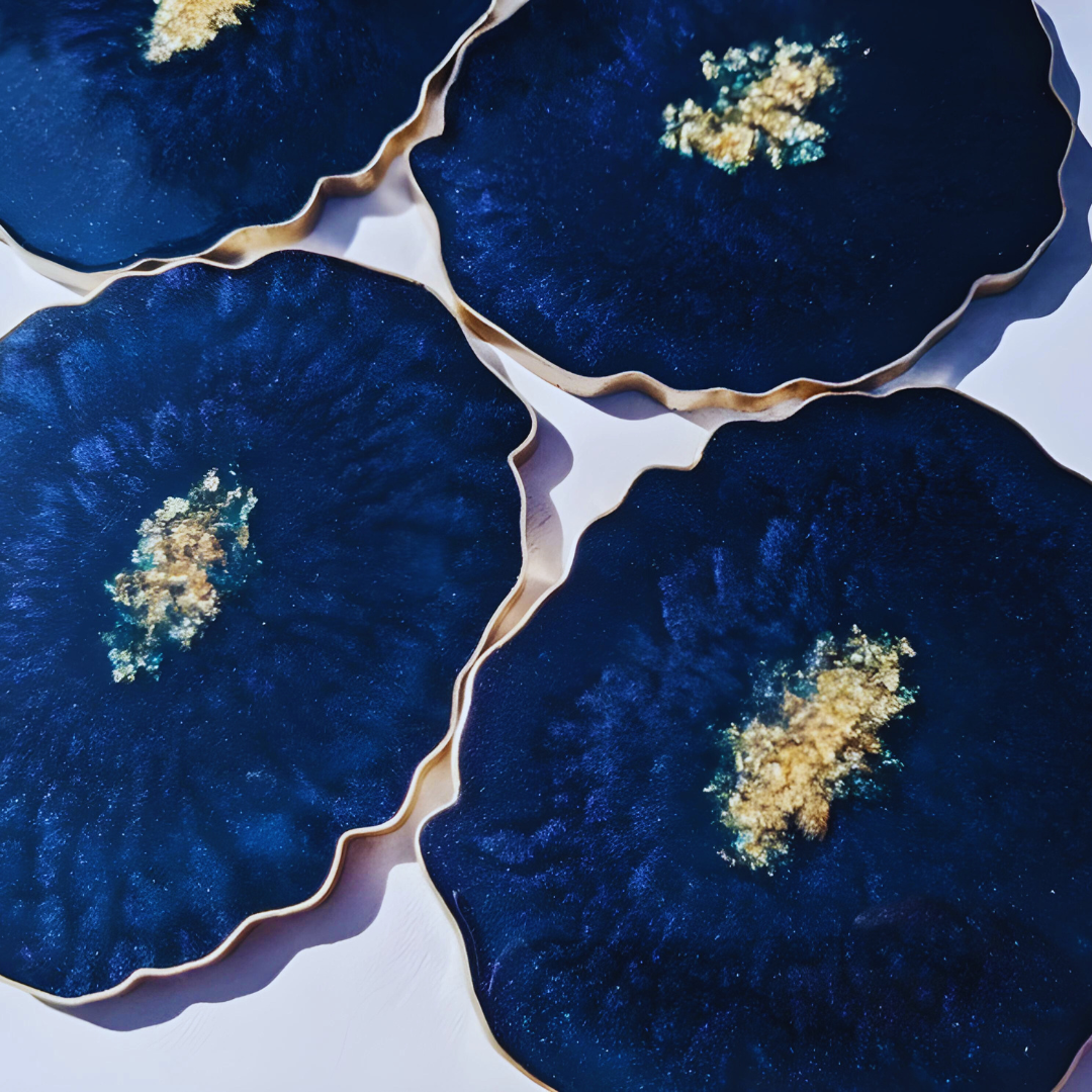 Royal Blue Epoxy Resin Coaster