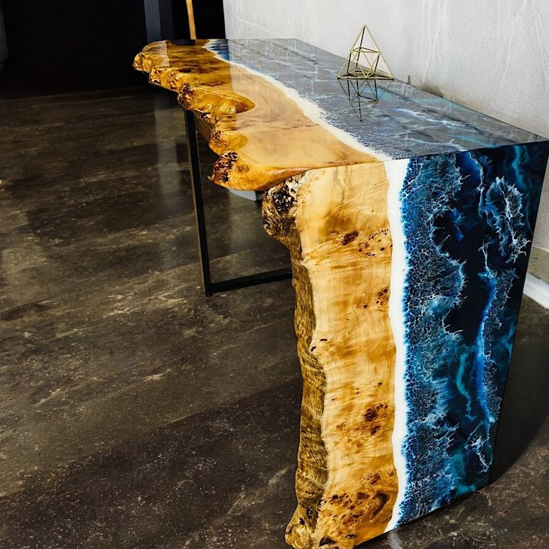 Ocean Effect Epoxy Console Table