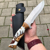 Milky Epoxy & Olive Wood Knife Handle thumbnail