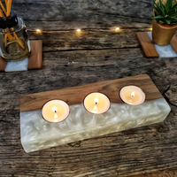 Blue Serenity Epoxy Candle Holder thumbnail