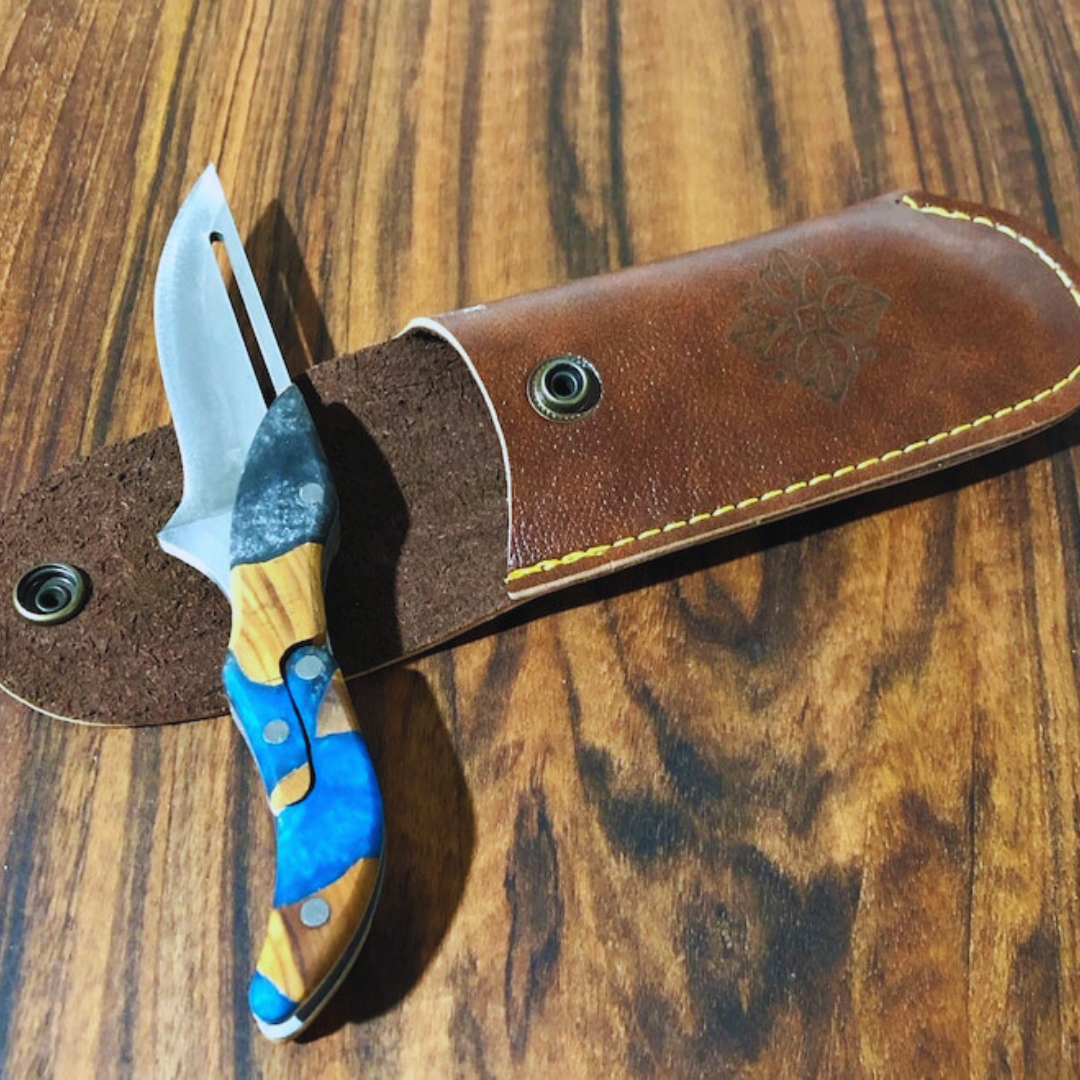 Epoxy & Olive Wood Knife Handle
