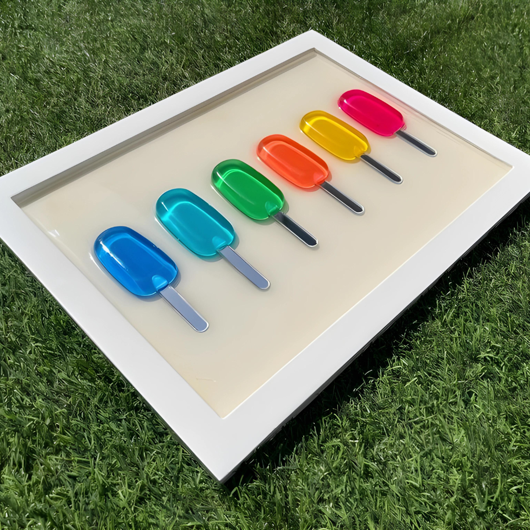 Resin Rainbow Popsicle Wall Art