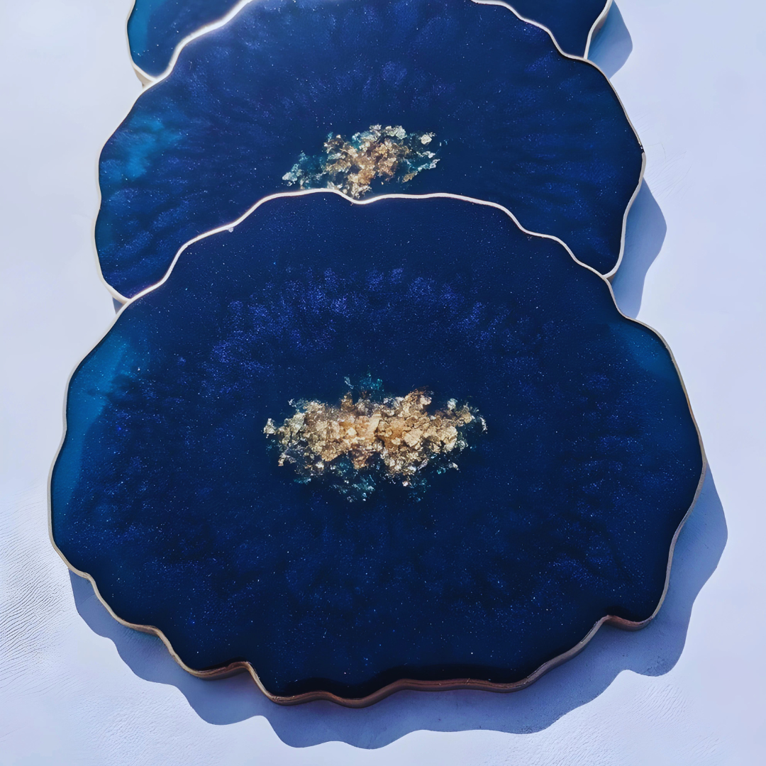Royal Blue Epoxy Resin Coaster
