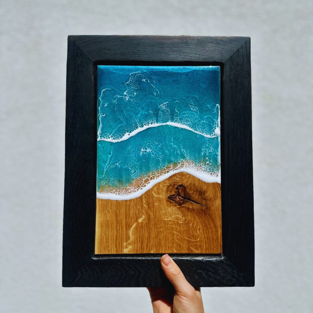 White Crashing Waves Resin Wall Art