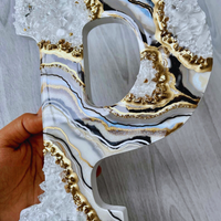 Midnight White Geode Resin Letters thumbnail