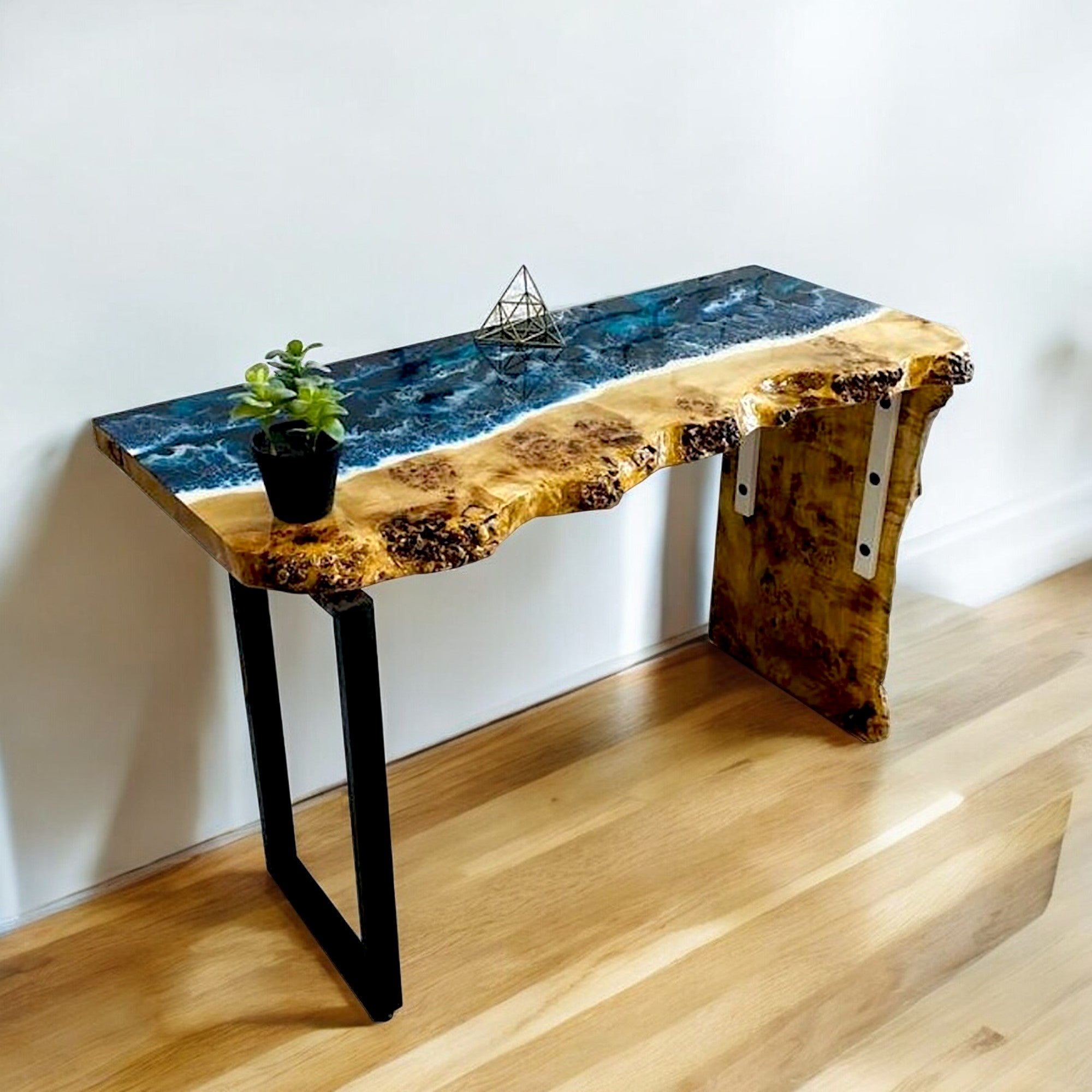 Ocean Effect Epoxy Console Table