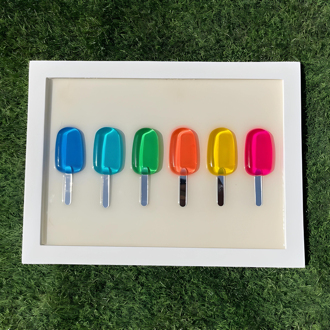 Resin Rainbow Popsicle Wall Art