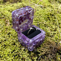 Purple Flowers Epoxy Ring Box thumbnail