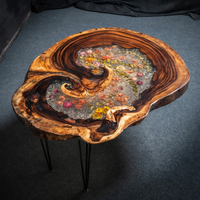 Resin Table with Preserved Dried Flowers thumbnail