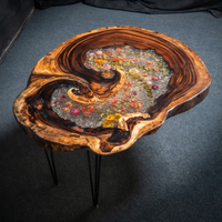 Resin Table with Preserved Dried Flowers thumbnail
