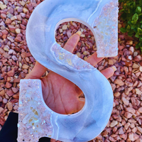 Silver Glow Geode Resin Letters thumbnail
