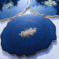Royal Blue Epoxy Resin Coaster thumbnail