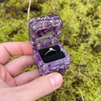 Purple Flowers Epoxy Ring Box thumbnail
