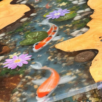 Rustic Koi Fish Epoxy Table thumbnail