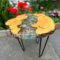 Rustic Koi Fish Epoxy Table thumbnail