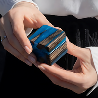Black Wood Resin Ring box thumbnail